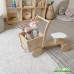 Vagon aserrin solo – material Montessori de madera artesanal