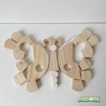 Bloque leoncito – material Montessori de madera artesanal