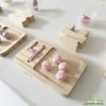 Bloque numerico + tablita de conteo – material Montessori de madera artesanal