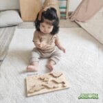 Rompecabezas Dino de madera artesanal Montessori – Didácticos – Aserrín Perú