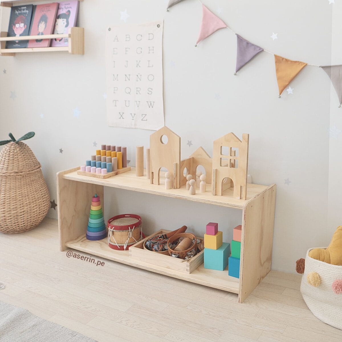Juguetero Desarmable Roma de madera artesanal – Aserrín Perú