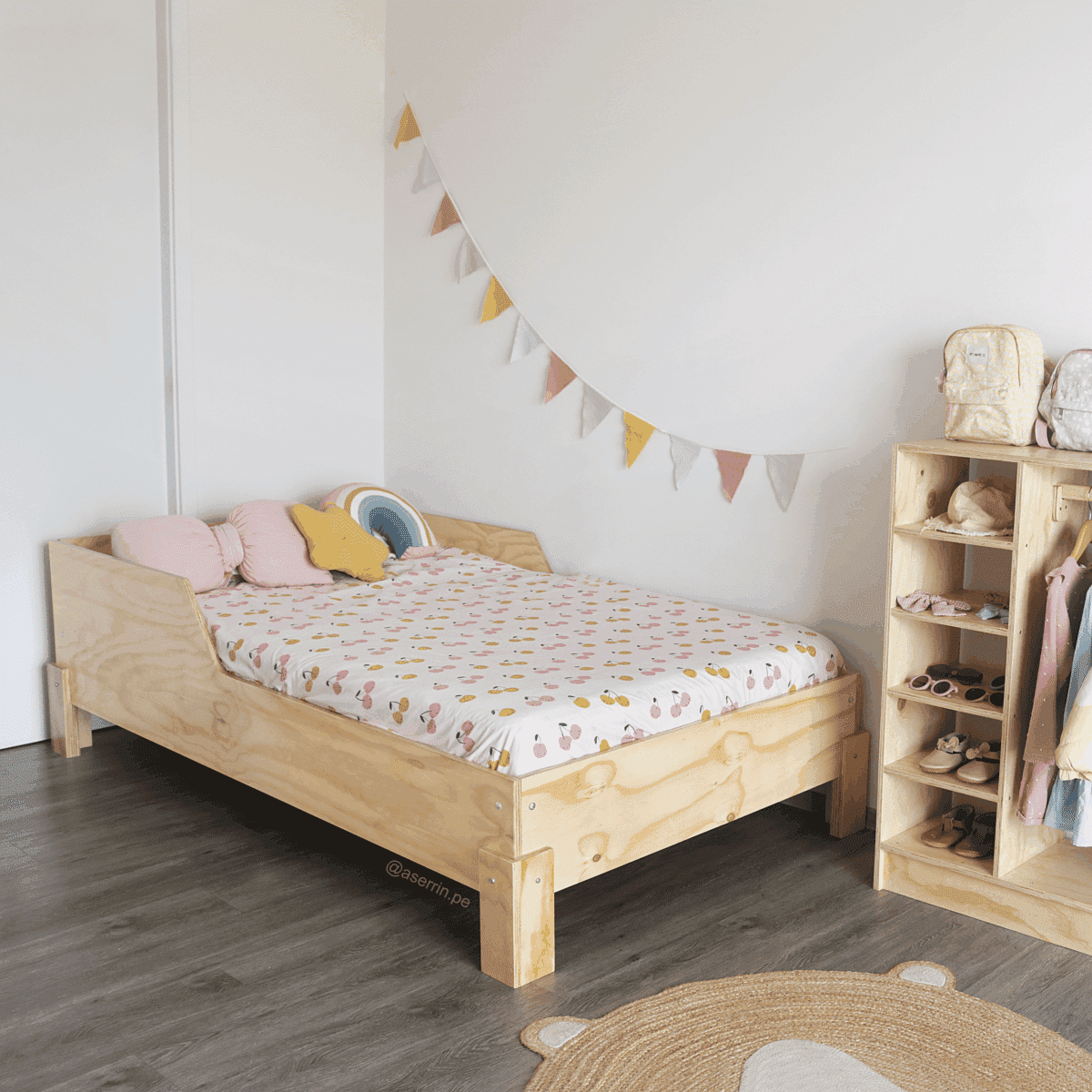 Cama Baja Evolutiva Montessori de madera artesanal – imagen 1