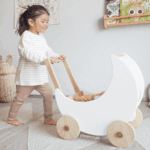 Coche lunar marfil – material Montessori de madera artesanal
