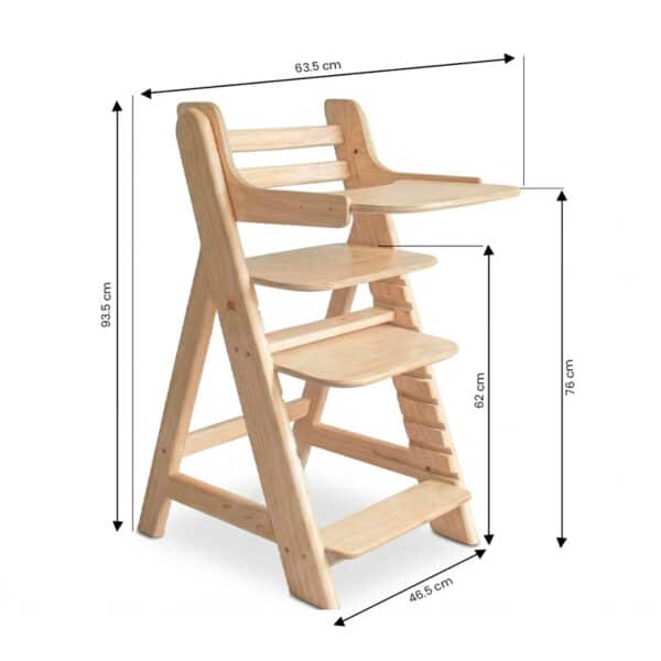 Silla de Comer Evolutiva Montessori 2.0 + arnés – Medida – Aserrín Perú