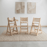 Silla de Comer Evolutiva Montessori de madera artesanal – diferentes configuraciones o posiciones