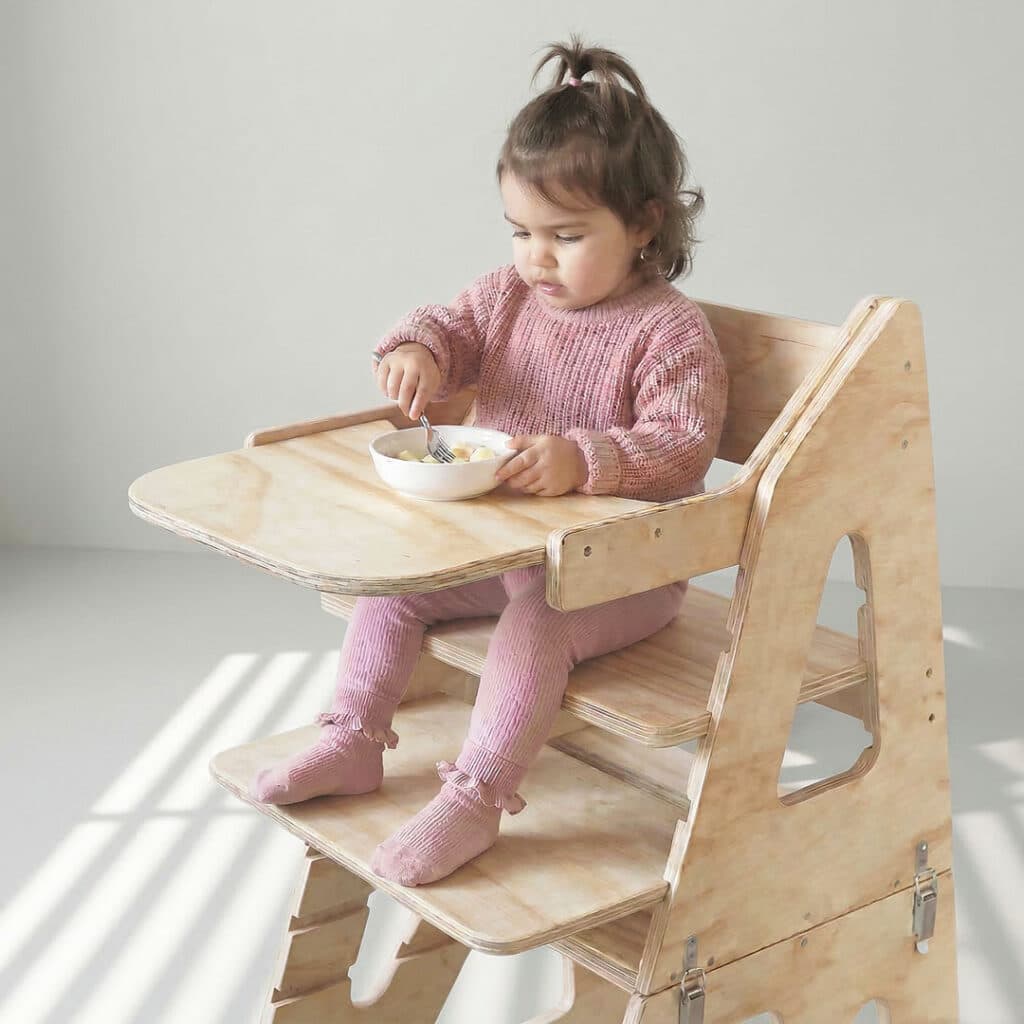 Silla Evolutiva Multifuncional 3.0 + arnés de madera artesanal – Aserrín Perú