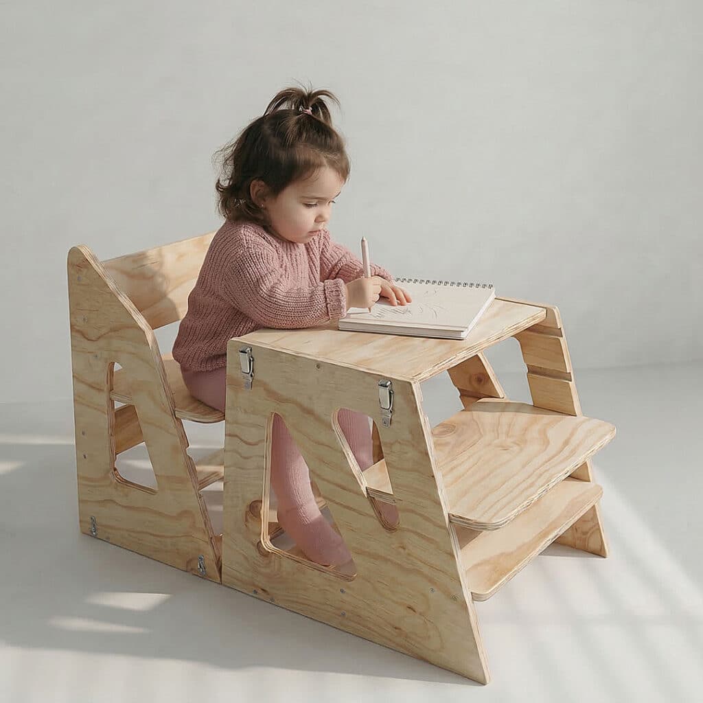 Silla Evolutiva Multifuncional Montessori de madera