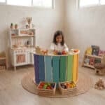 Balancín Waldorf XL de madera artesanal Montessori – juego de tiendita con material Montessori