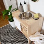 Lavadero de madera artesanal Montessori vida práctica