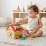 Casita de muñecas de madera artesanal Montessori – imagen 1